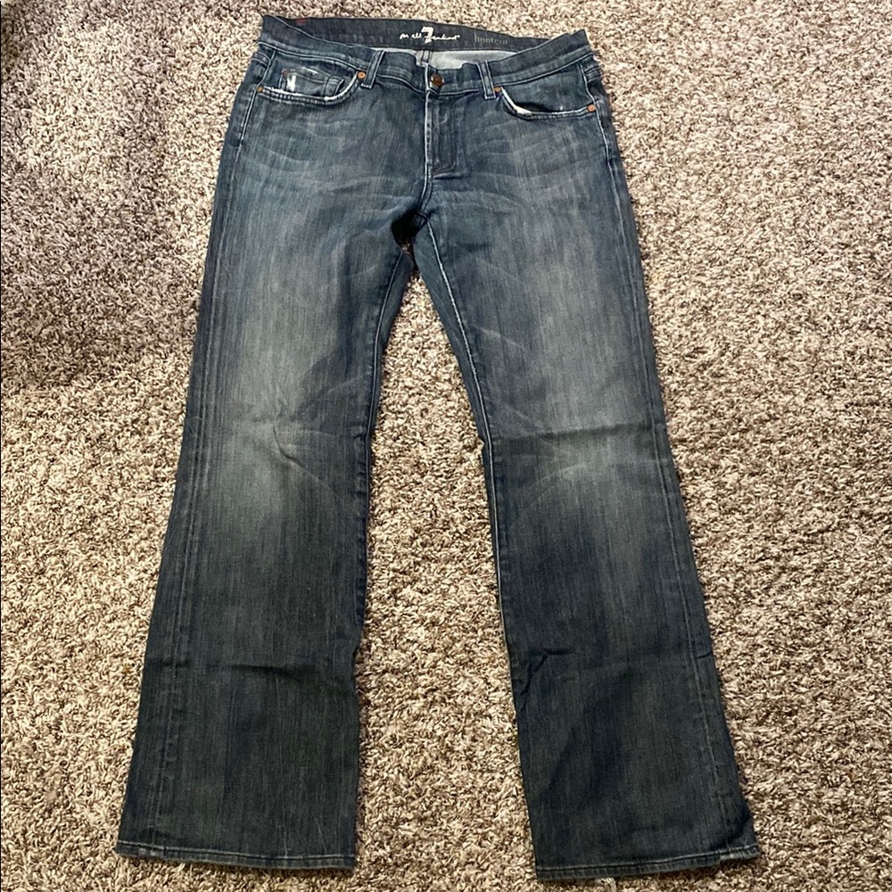 7 For All Mankind Bootcut Jeans in Deep Blue
